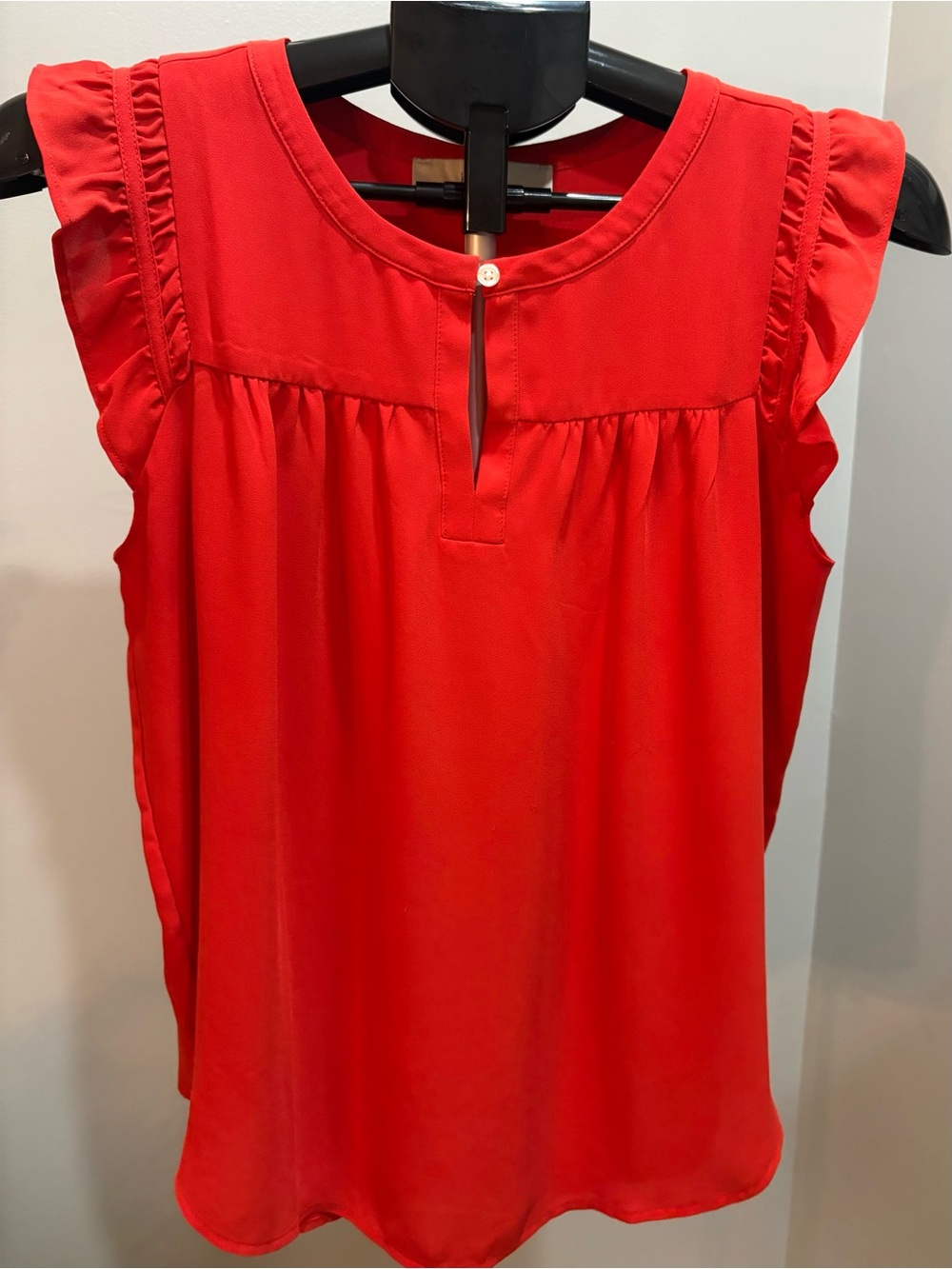 LOFT Sleeveless Ruffle Yoke Blouse